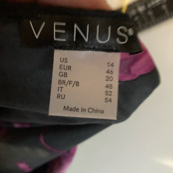 Venus size XL black & pink floral print high / low duster ties at front - Picture 4 of 16